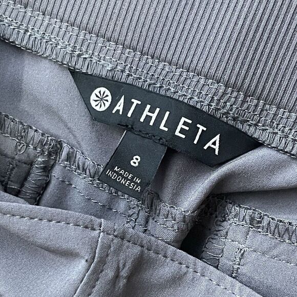 ATHLETA Midtown Ankle Pant Size 8 Silver Bells Gray Jogger Travel Workout Crop - Picture 5 of 10